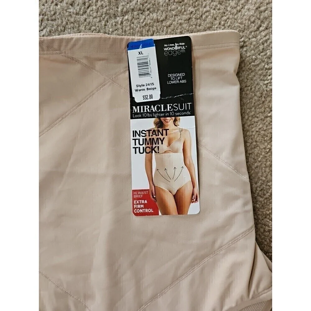 Miraclesuit Warm Beige High-Waist Shaping Brief Size XL
